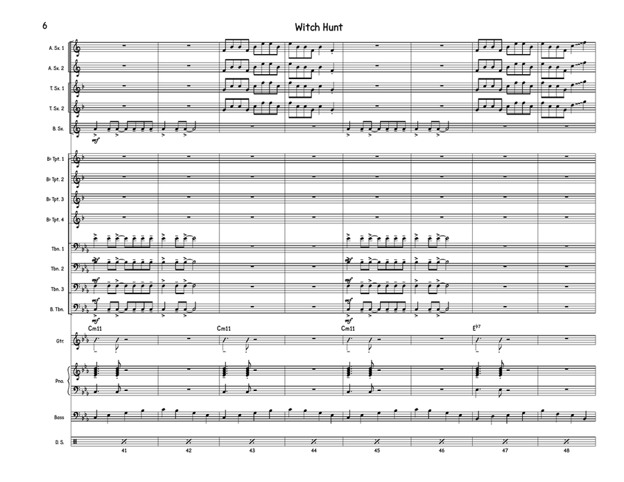 Witch Hunt Jazz Ensemble scores gallery preview page 6