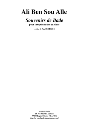 Book cover for Ali Ben Sou Alle: Souvenirs de Bade for alto saxophone and piano
