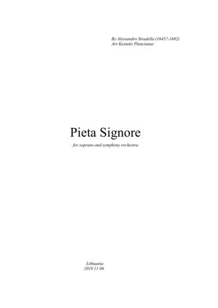 Pieta Signore (For soprano voice and symphony orchestra) image number null