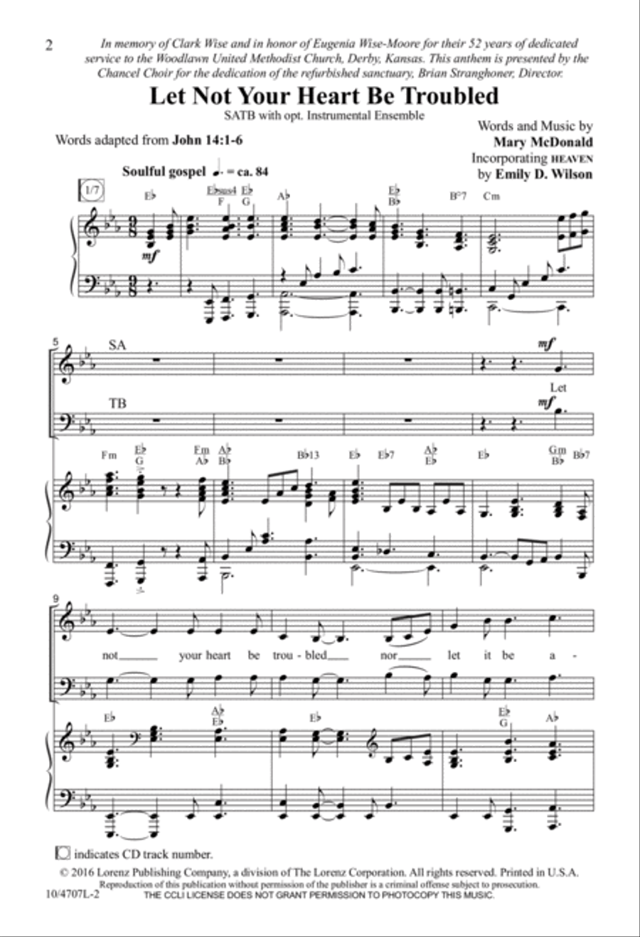 Let Not Your Heart Be Troubled 4-Part scores gallery preview page 2