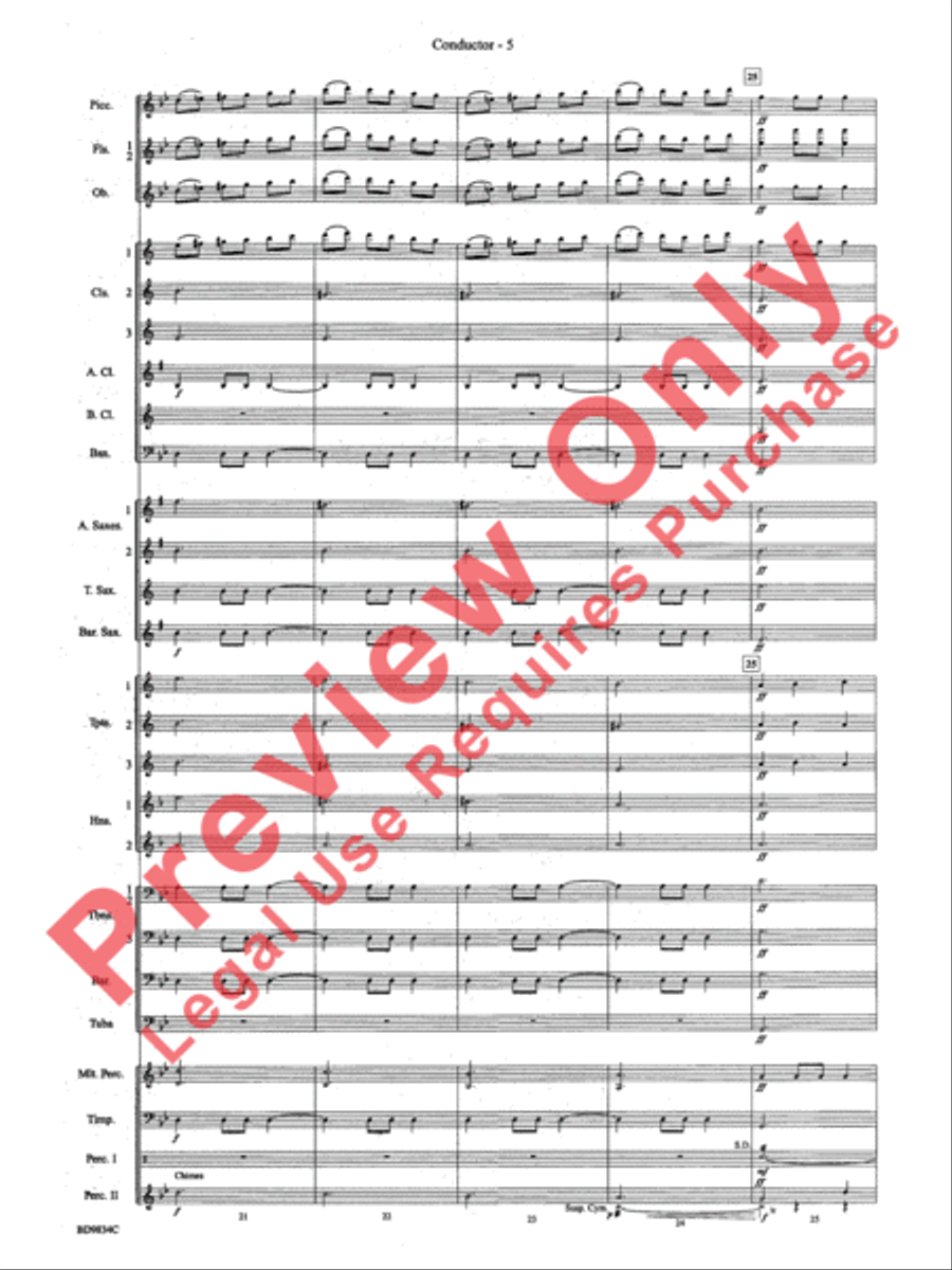 Fantasia for Christmas (based on The Ukrainian Bell Carol) Concert Band scores gallery preview page 8