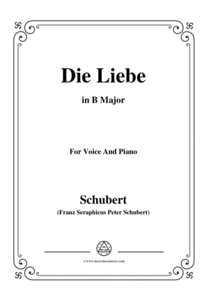 Book cover for Schubert-Die Liebe,in B Major,for Voice&Piano