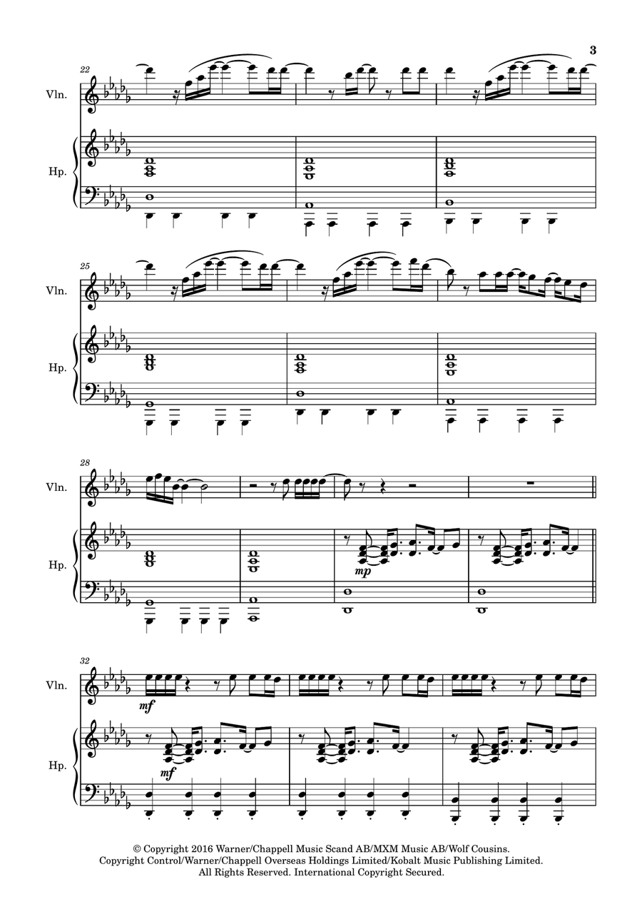 Still Falling For You Violin Solo scores gallery preview page 3