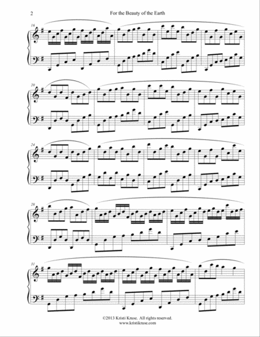 For The Beauty Of The Earth Piano Solo Piano Solo scores gallery preview page 3