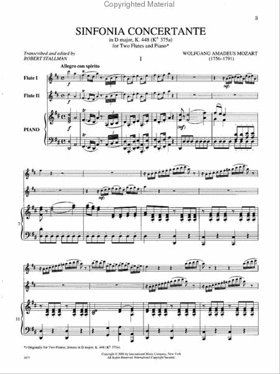 Sinfonia Concertante In D Major, K. 448 (K375A) Flute Duet scores gallery preview page 2