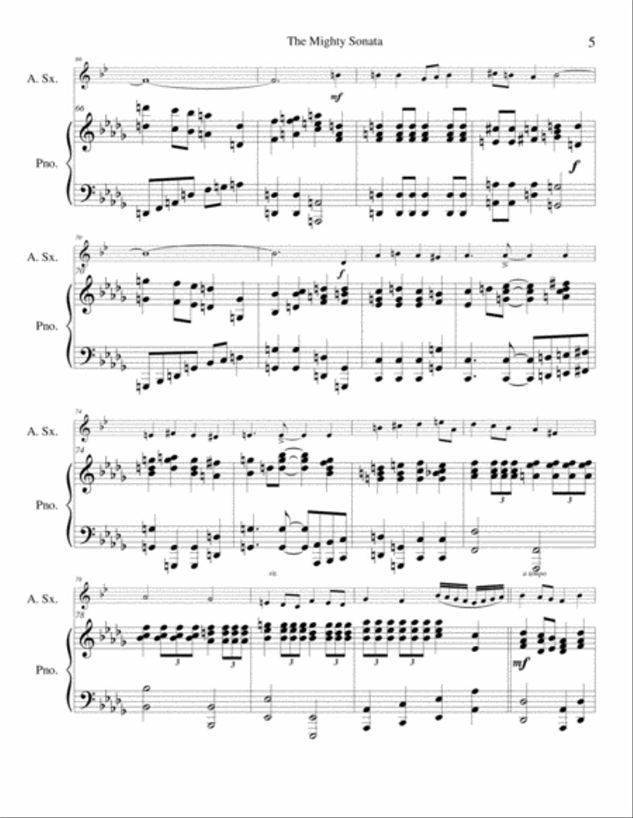 (I Sing The Mighty Power Of God & A Mighty Fortress Is Our God) The Mighty Sonata - Alto Saxophone Alto Saxophone scores gallery preview page 6