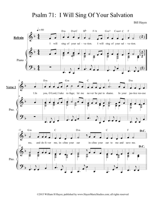 Psalm 71: I Will Sing Of Your Salvation (Piano/Vocal)