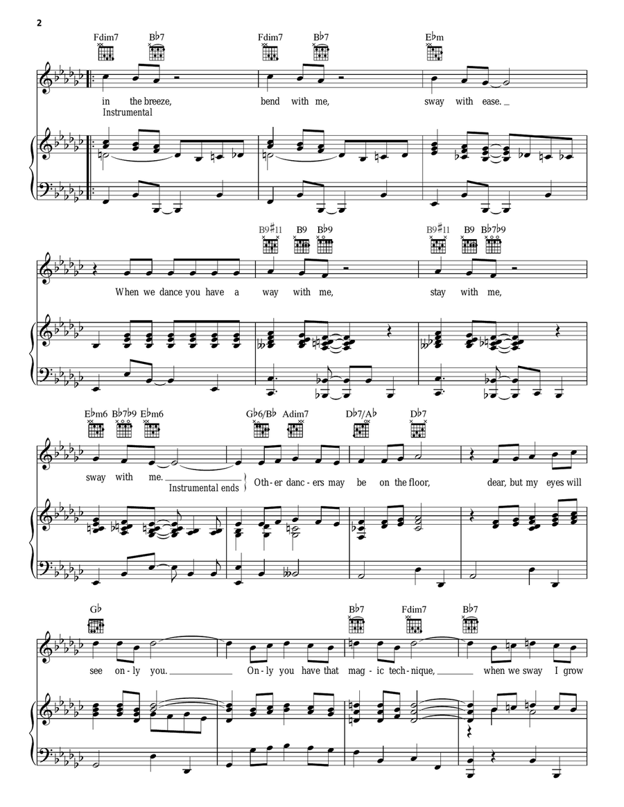 Sway (Quien Sera) Piano, Vocal, Guitar scores gallery preview page 2