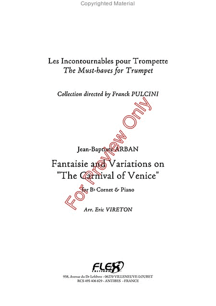 Fantaisie And Variations On "The Carnival Of Venice" image number null