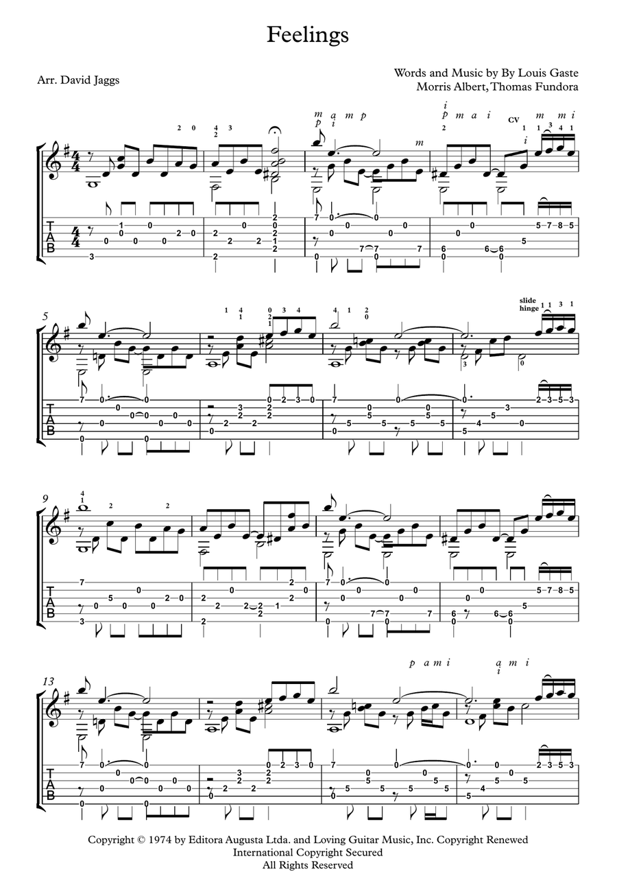 Feelings (?dime?) Guitar Solo scores gallery preview page 1