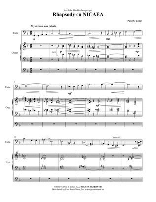 Rhapsody on "Nicaea" (for Tuba & Organ)