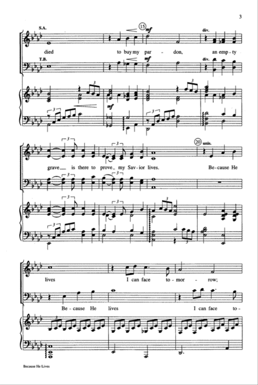 Because He Lives 4-Part scores gallery preview page 4