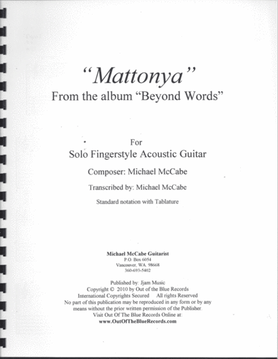 Mattonya Classical Guitar scores gallery preview page 1
