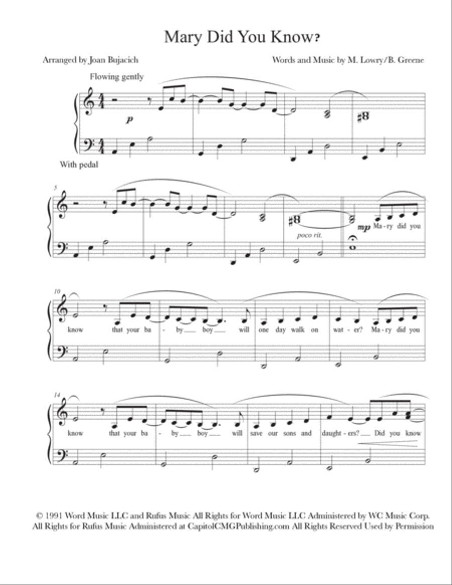 Mary, Did You Know? Mary, Did You Know? Piano Solo scores gallery preview page 2
