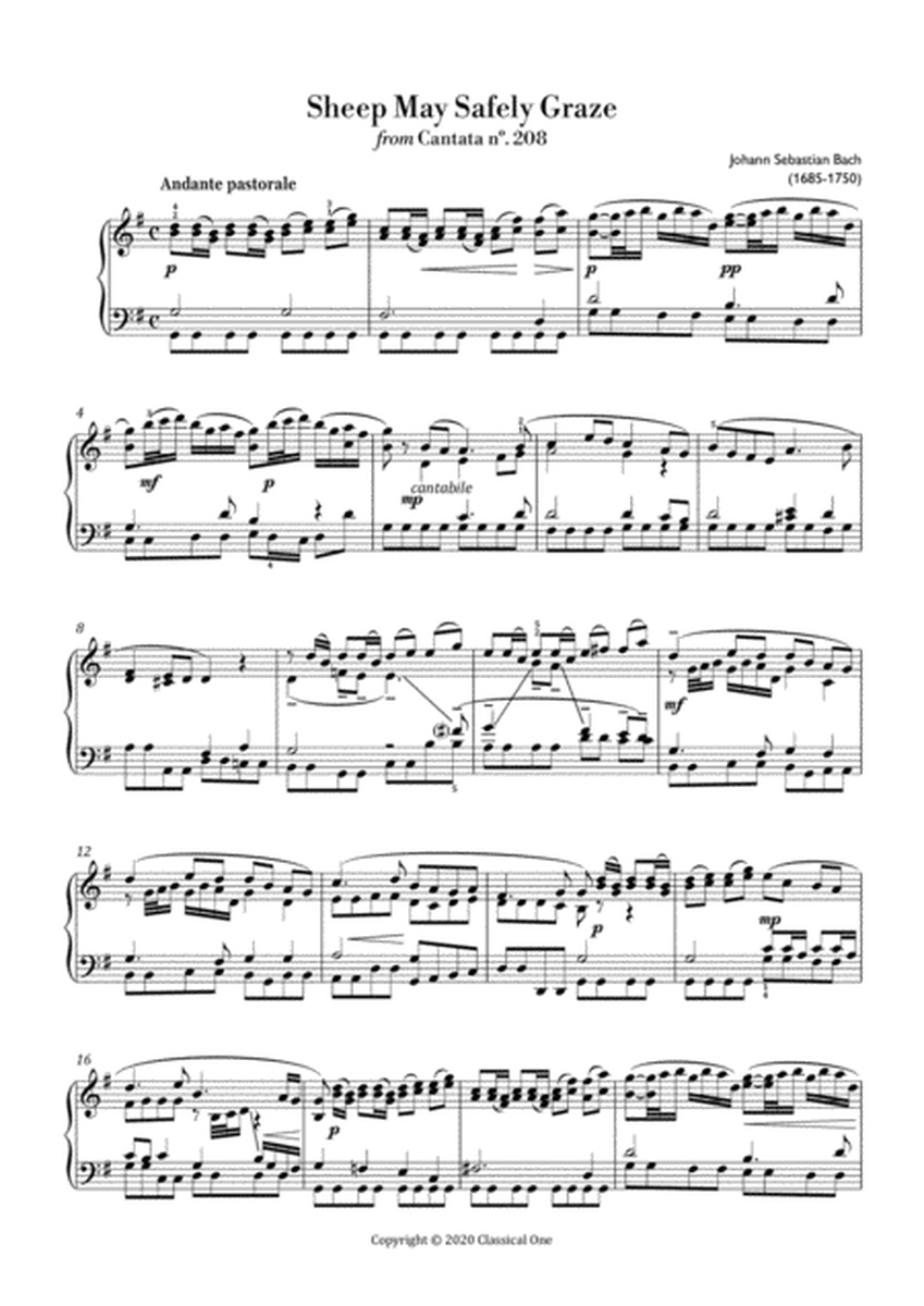Bach, J.S. - Sheep May Safely Graze (Easy piano arrangement) image number null