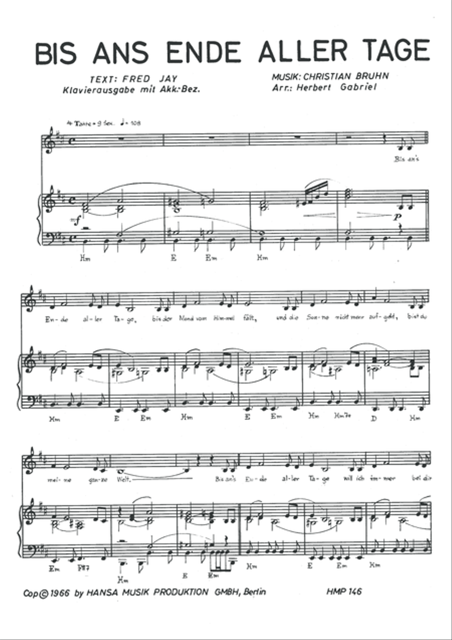 Bis ans Ende aller Tage Bis ans Ende aller Tage Piano, Vocal scores gallery preview page 3