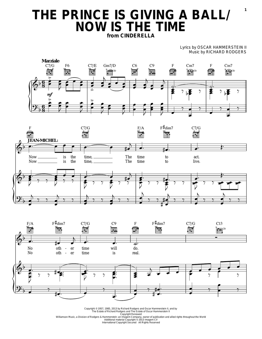 The Prince Is Giving A Ball (from Cinderella) Piano, Vocal, Guitar scores gallery preview page 1