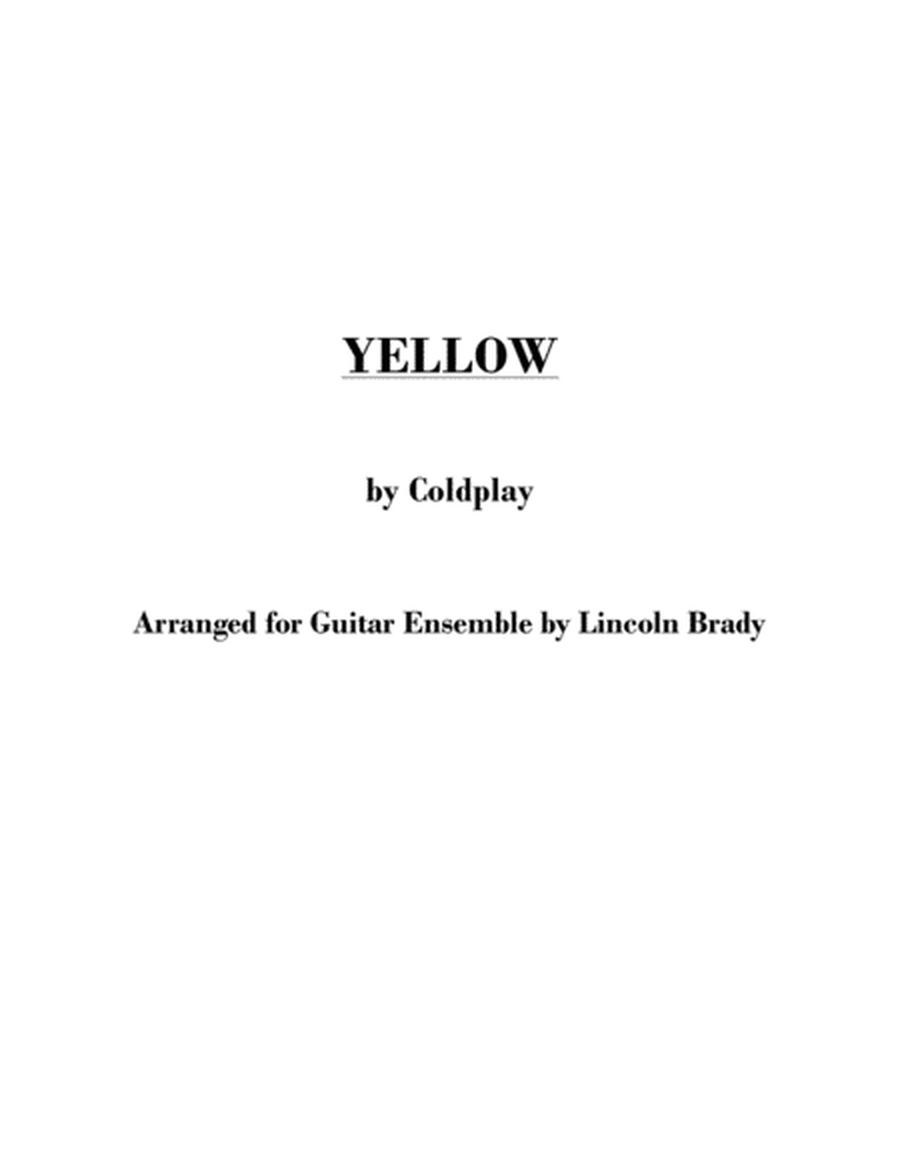 YELLOW by Coldplay - Guitar Ensemble (Parts Only) image number null