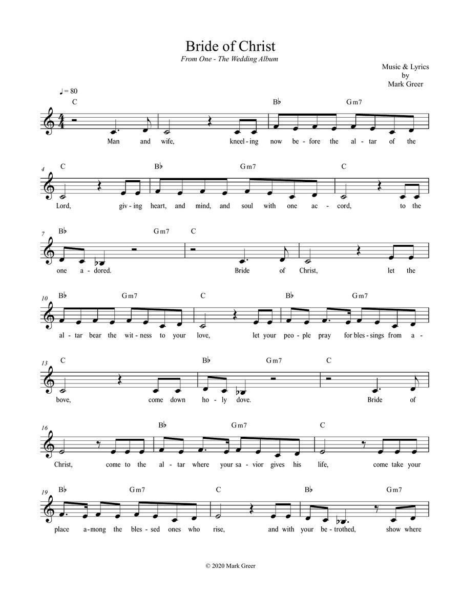 Bride of Christ Guitar scores gallery preview page 1