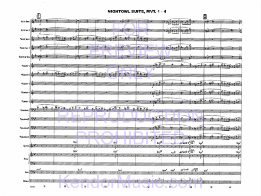 Nightowl Suite, Movement 1 (11 p.m. - Searching For Birdland) Jazz Ensemble scores gallery preview page 6