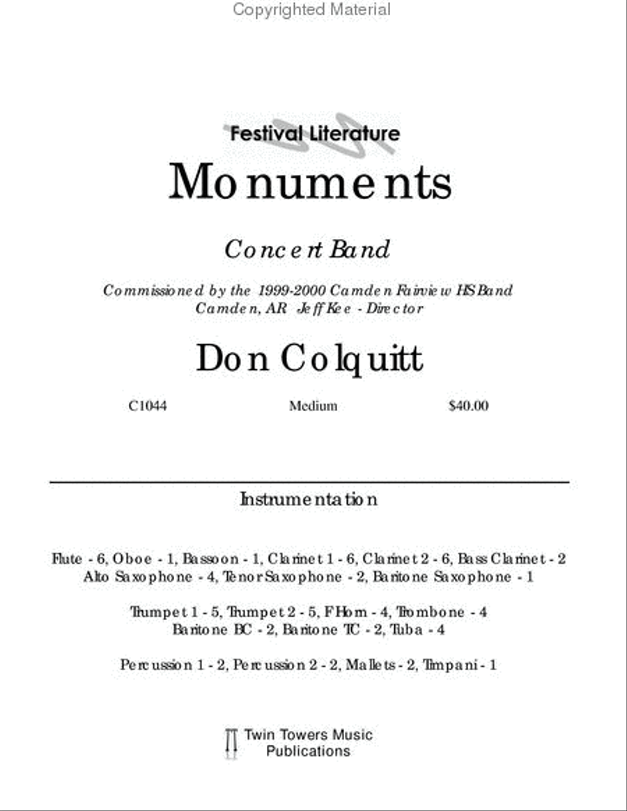 Monuments Monuments Concert Band scores gallery preview page 2
