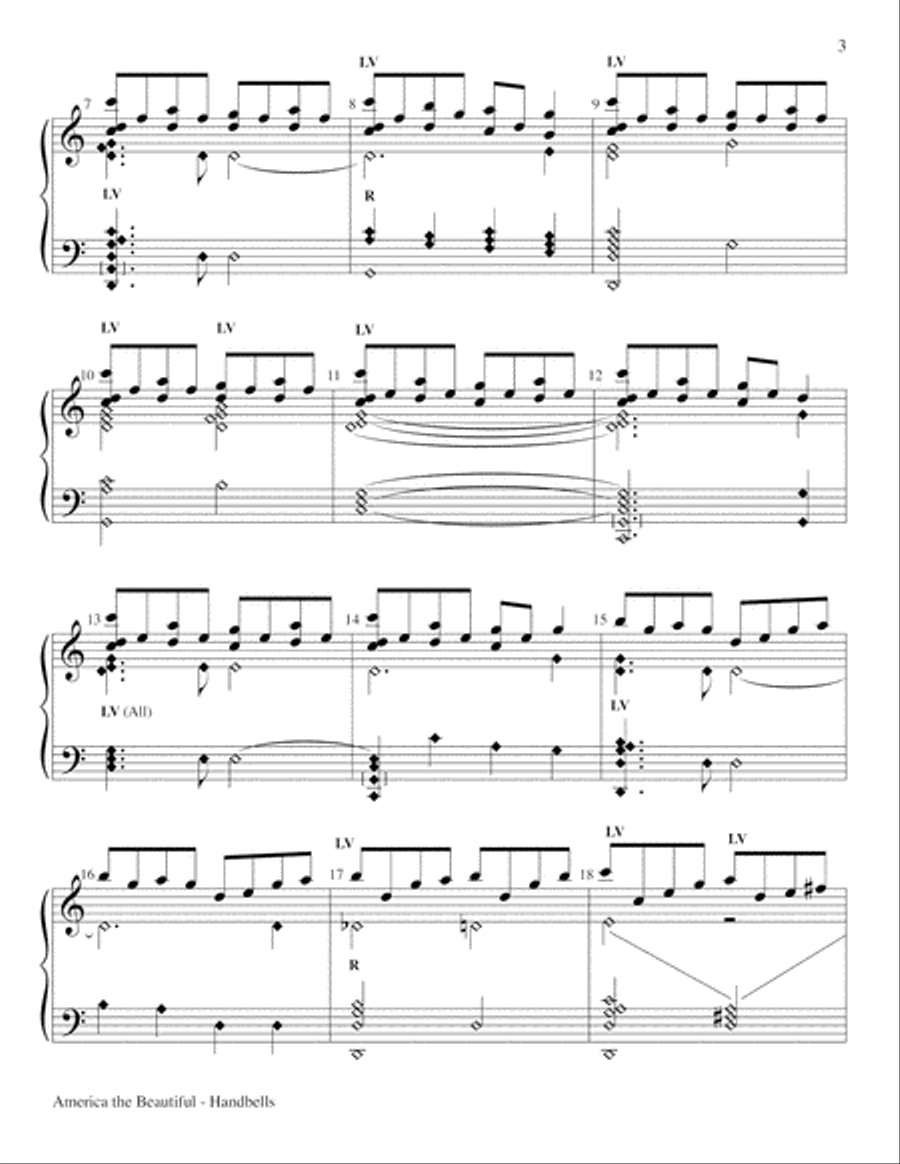 America the Beautiful America the Beautiful 5-Octaves scores gallery preview page 3