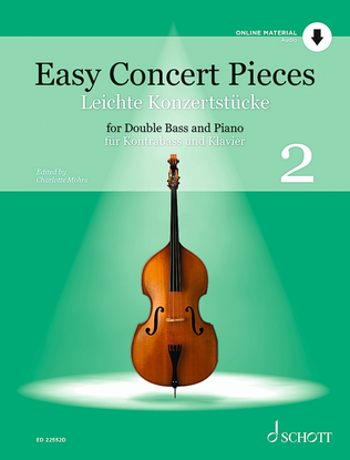 Book cover for Easy Concert Pieces, Volume 2 for Double Bass and Piano