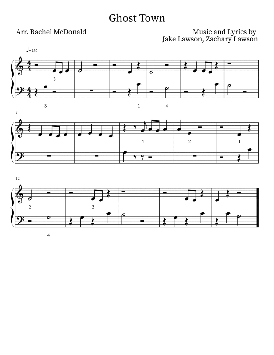 Ghost Town Piano Method scores gallery preview page 1