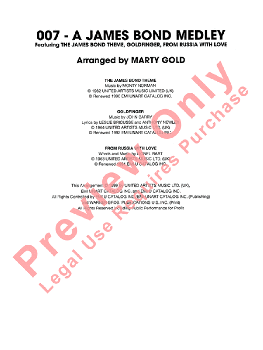 007 -- A James Bond Medley Concert Band scores gallery preview page 3