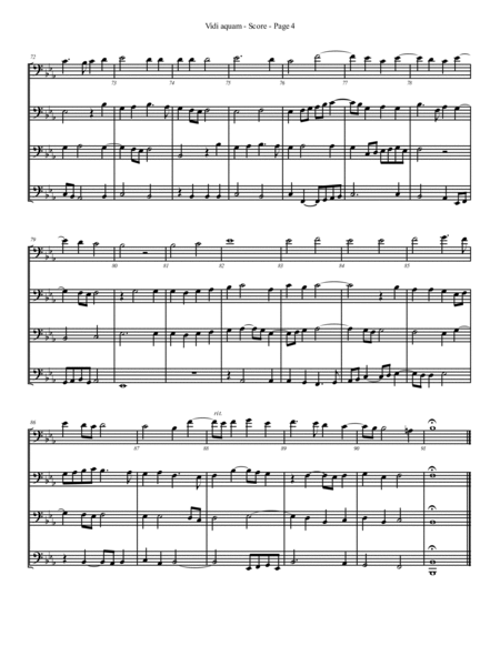 Vidi Aquam for Trombone or Low Brass Quartet image number null