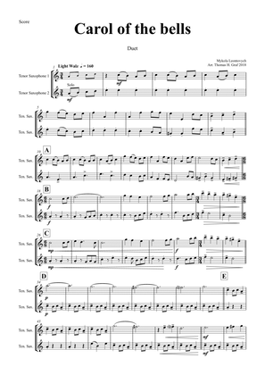 Carol of the Bells - Pentatonix style - Tenor Saxophone Duet