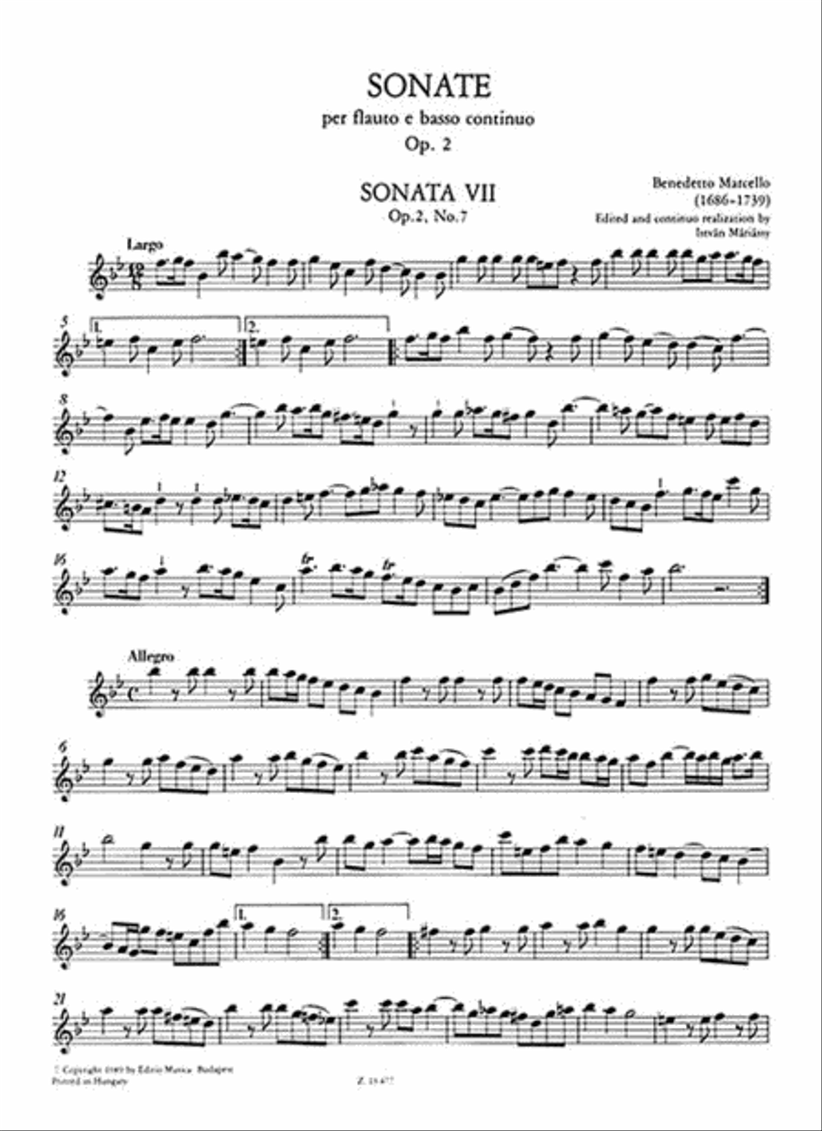 12 Sonatas for Flute and Basso Continuo, Op. 2 – Volume 2