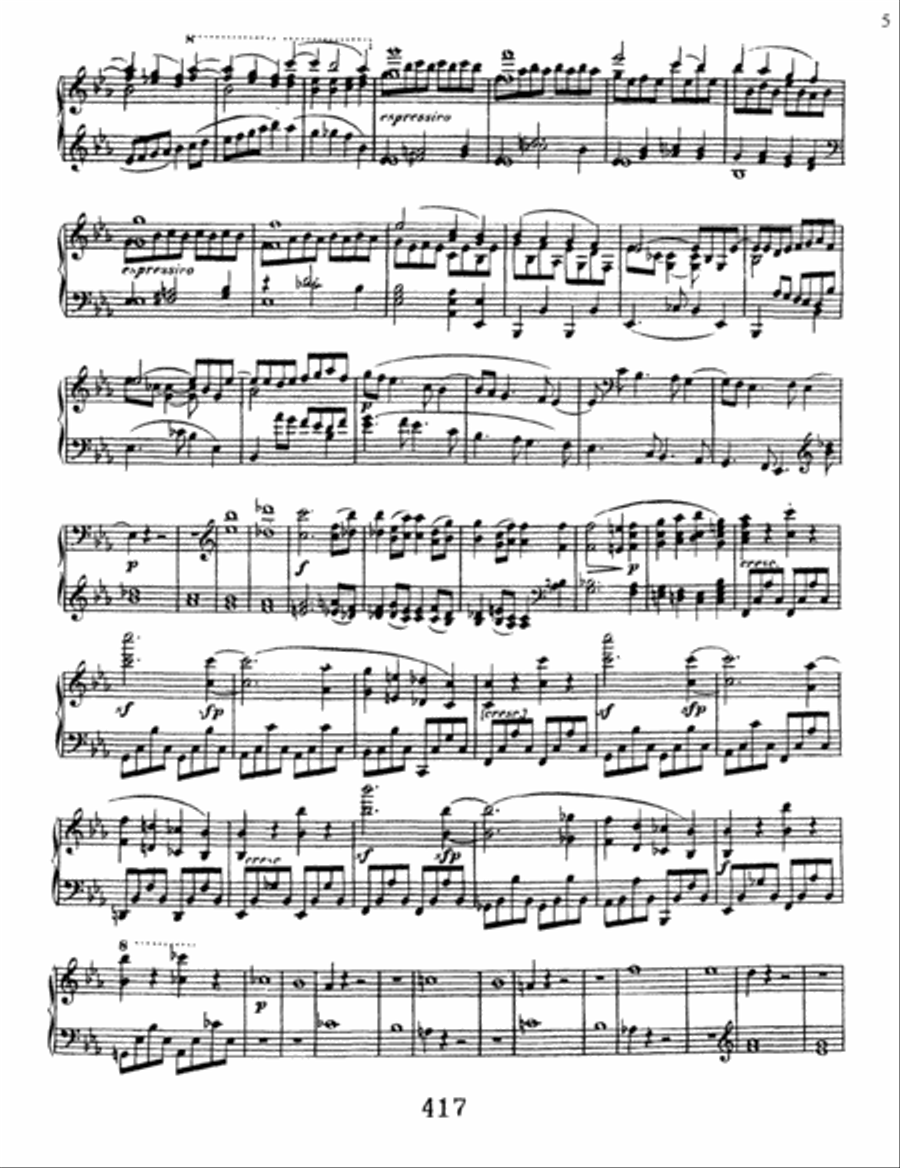 Sonata No. 26 In E-flat Major (les Adieux), Op. 81a Piano Solo scores gallery preview page 5
