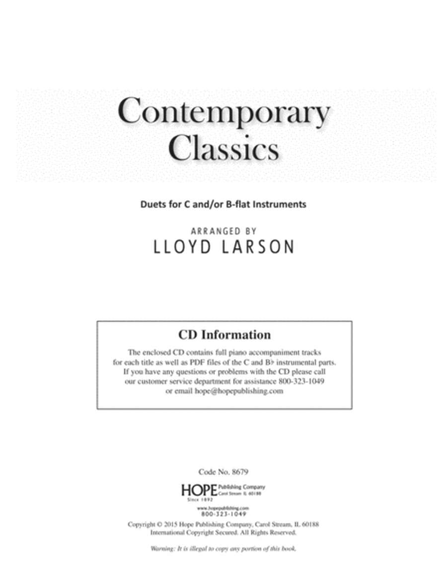 Contemporary Classics for C & B-Flat Instr.