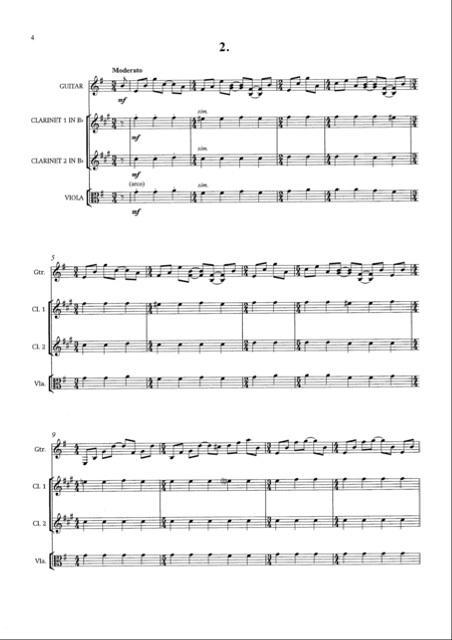 Five Nocturnes Guitar Ensemble scores gallery preview page 6