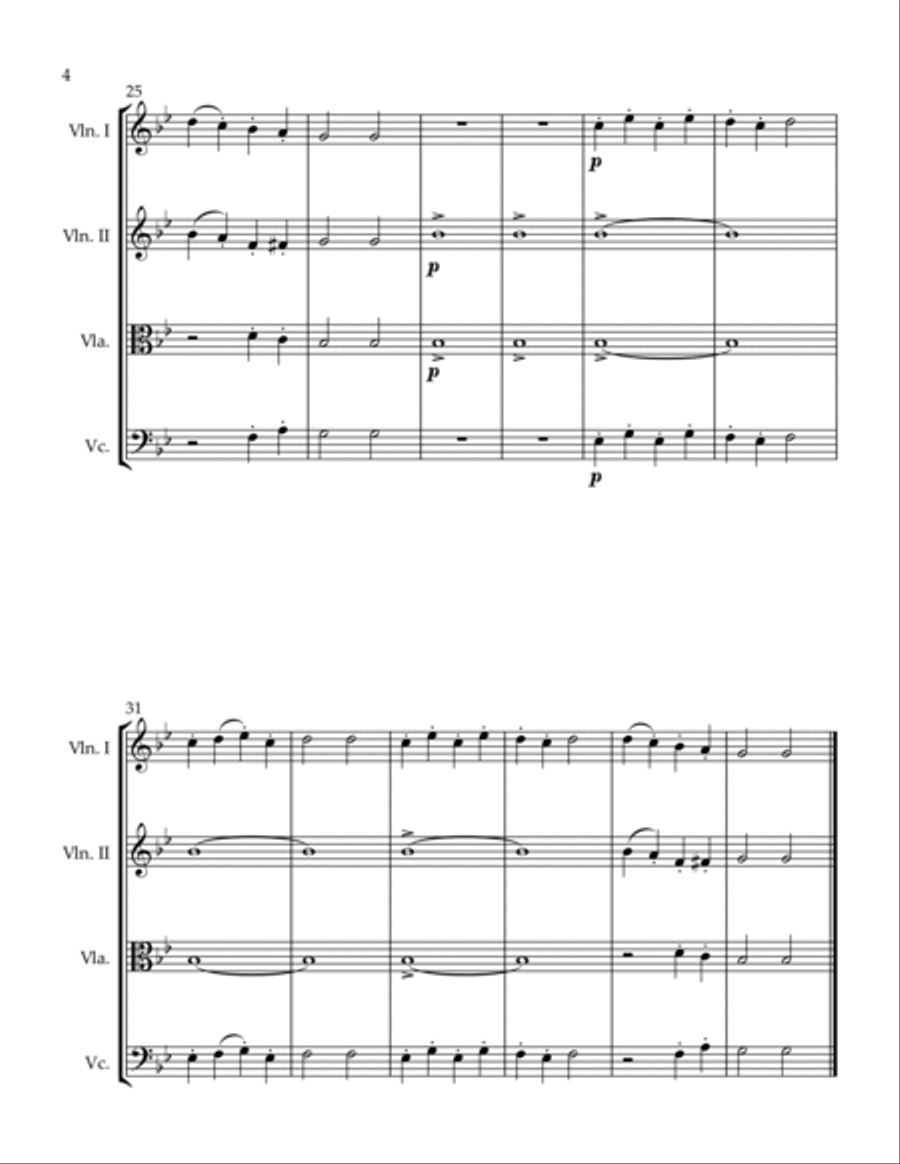 3 Quartets I Danced with a Pig I Vow to Thee Vigorous Dance String Quartet scores gallery preview page 4