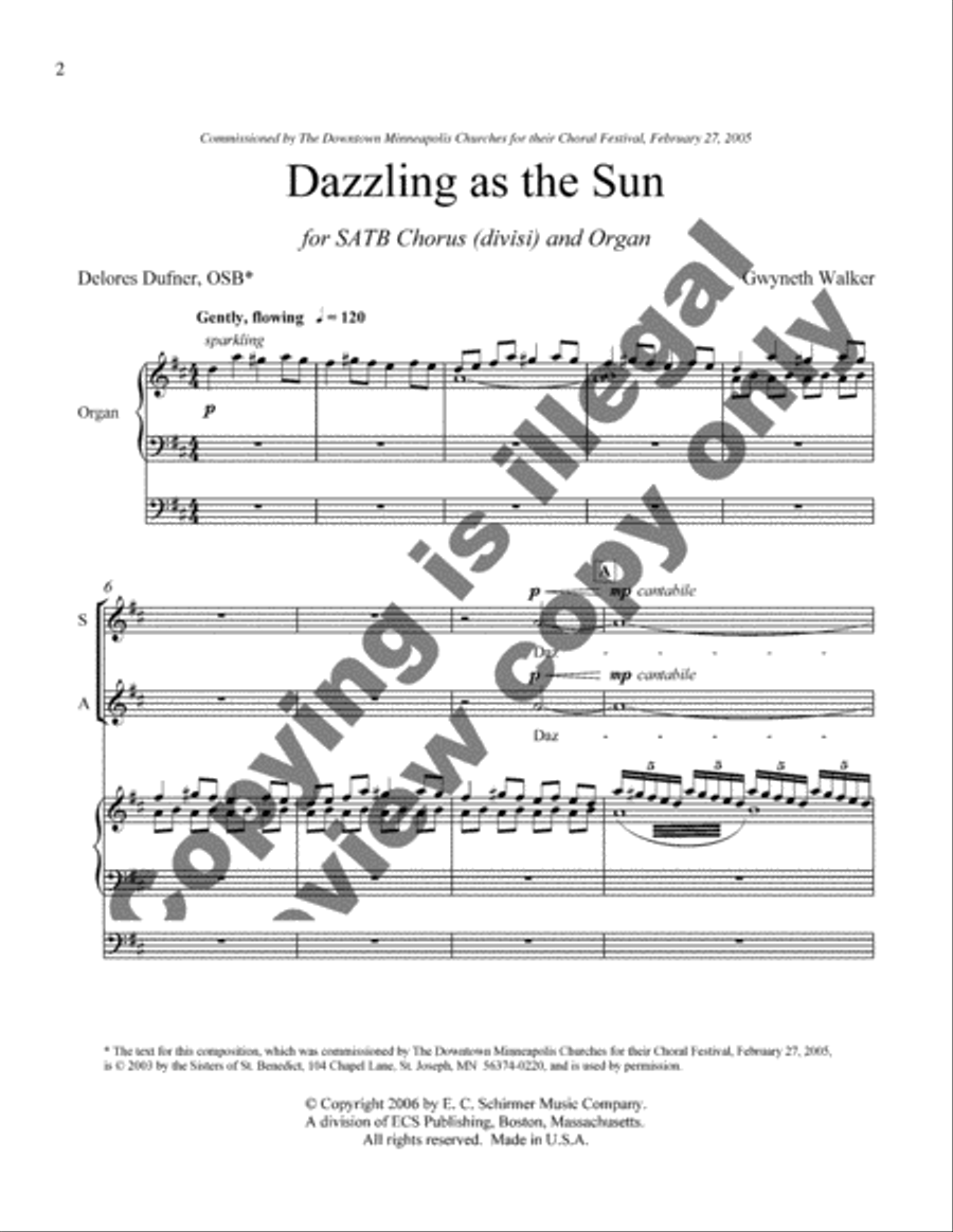 Dazzling as the Sun Dazzling as the Sun 4-Part scores gallery preview page 2
