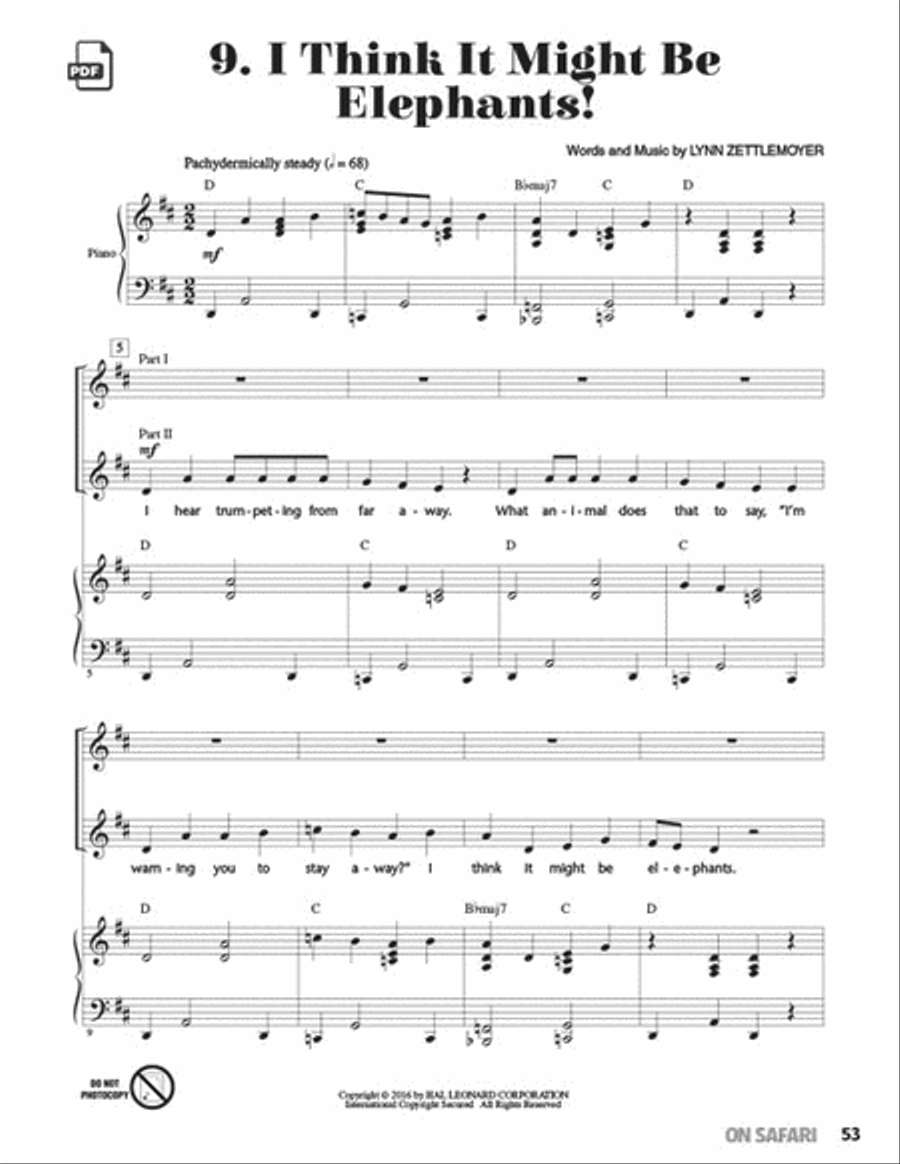 On Safari Choir scores gallery preview page 8