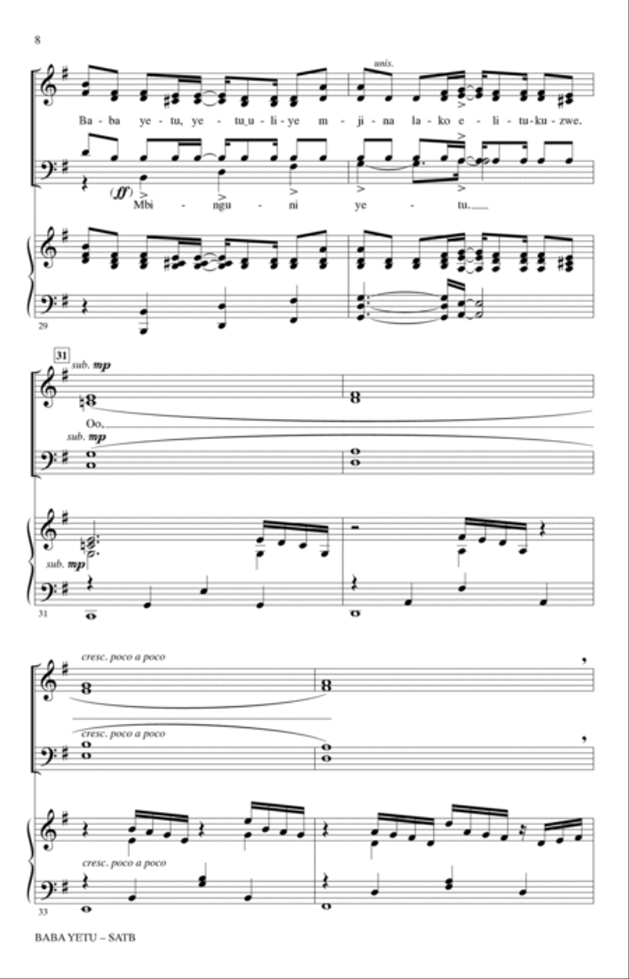 Baba Yetu (from Civilization IV) (arr. Roger Emerson) 4-Part scores gallery preview page 6