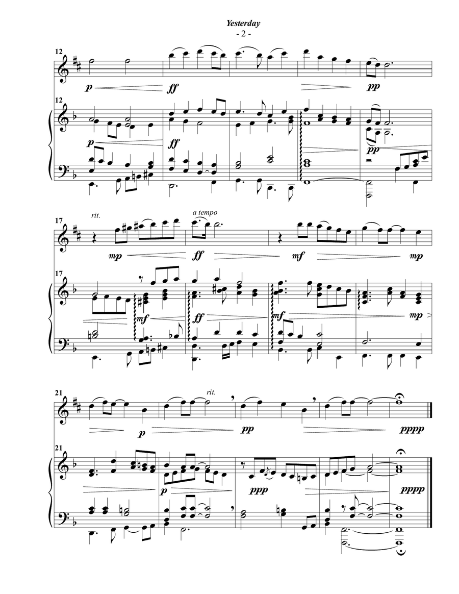 Yesterday Alto Saxophone scores gallery preview page 2