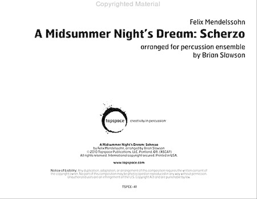 Midsummer Night's Dream, A: Scherzo Percussion Ensemble scores gallery preview page 2