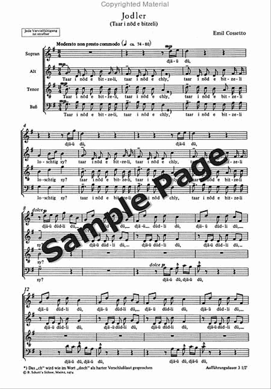 Jodler Satb Jodler Satb 4-Part scores gallery preview page 3