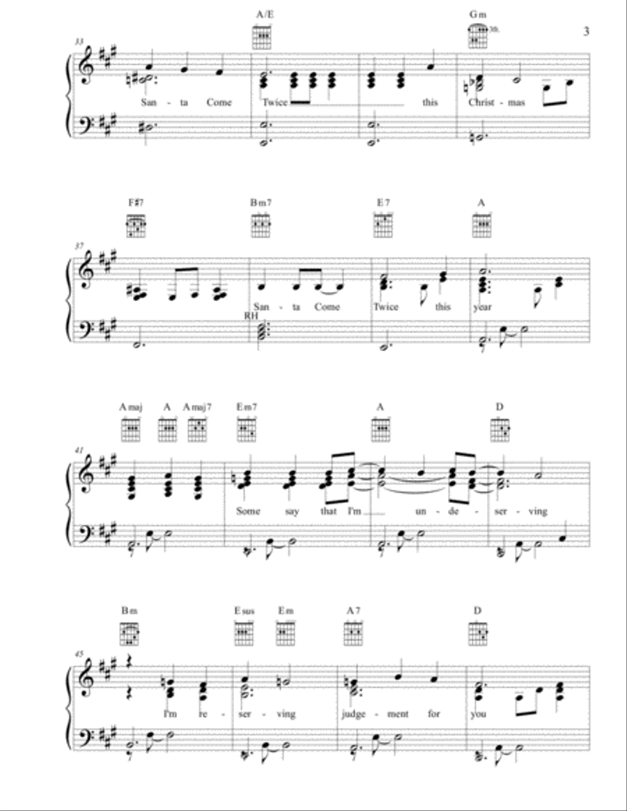 Santa Come Twice Voice scores gallery preview page 3