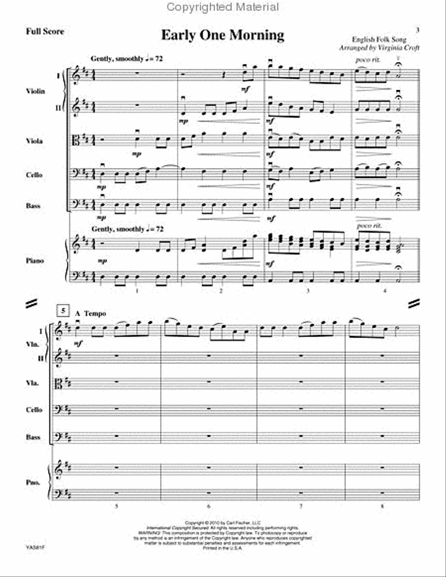 Early One Morning String Orchestra scores gallery preview page 2