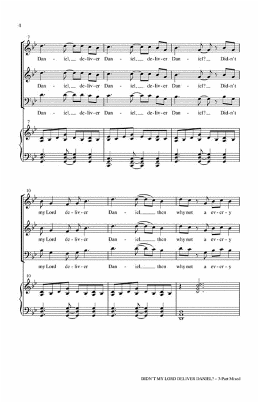 Didn't My Lord Deliver Daniel? 3-Part scores gallery preview page 3