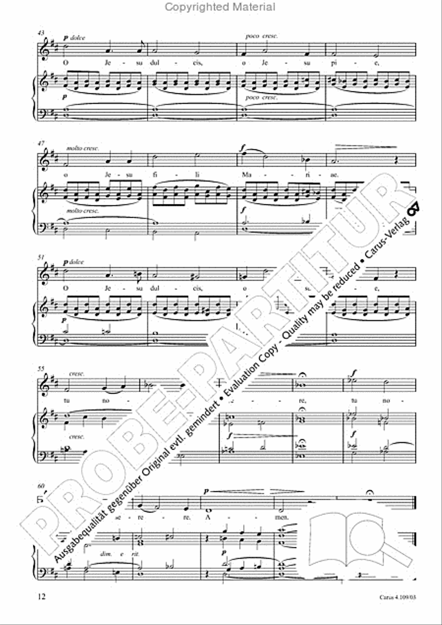 Shorter sacred works. Vol. 15 of the Vierne Complete Edition (Vierne: Kleinere Kirchenwerke. Bd. 15 der Vierne-Gesamtausgabe) Organ scores gallery preview page 13