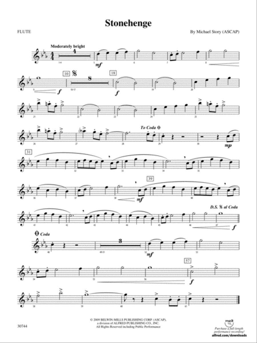 Stonehenge: Flute Concert Band scores gallery preview page 1