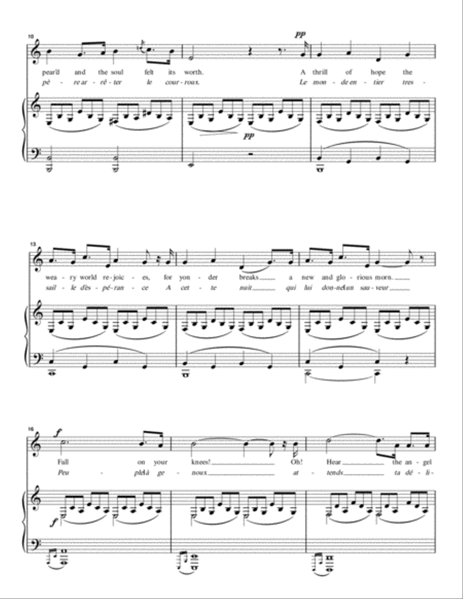 O Holy Night / Cantique de Noel for medium Voice in C Major Medium Voice scores gallery preview page 3