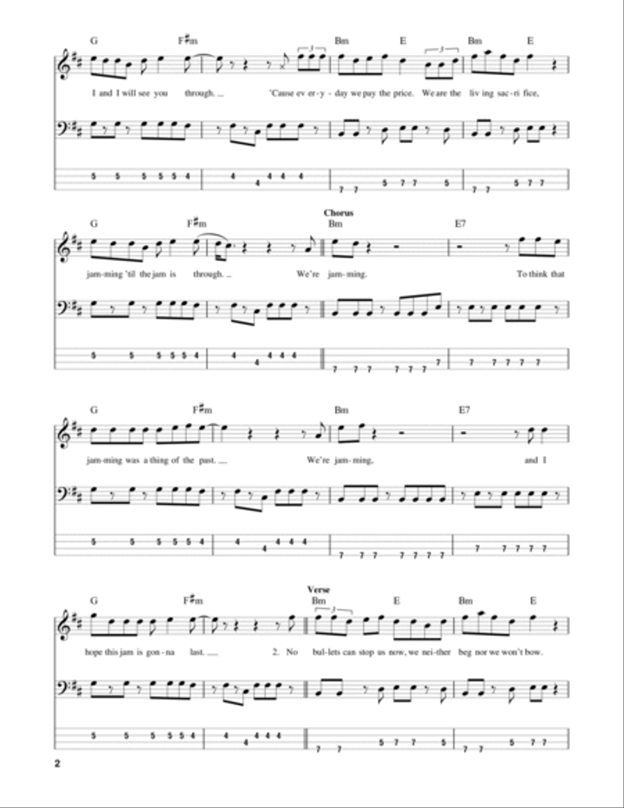 Jamming Jamming Guitar Tablature scores gallery preview page 2