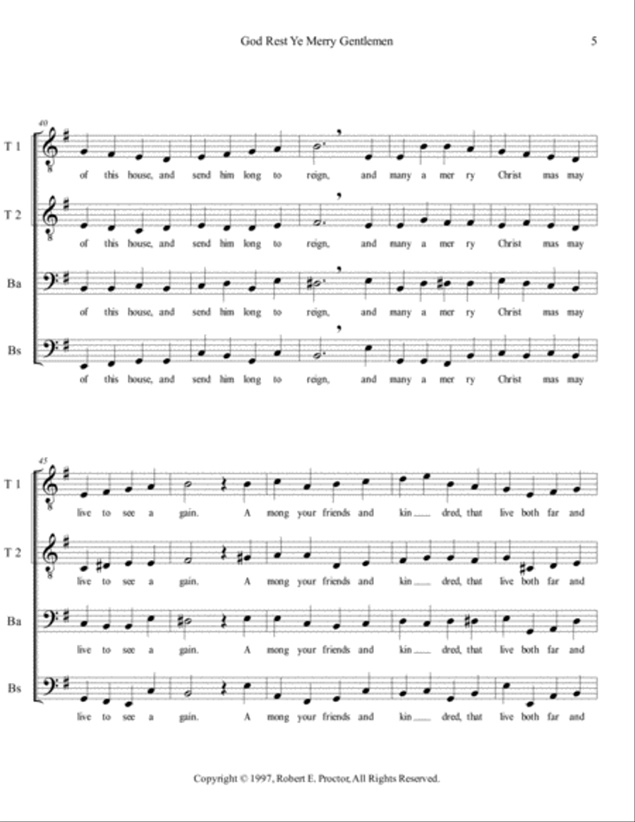 God Rest Ye Merry Gentlemen TTBB scores gallery preview page 6